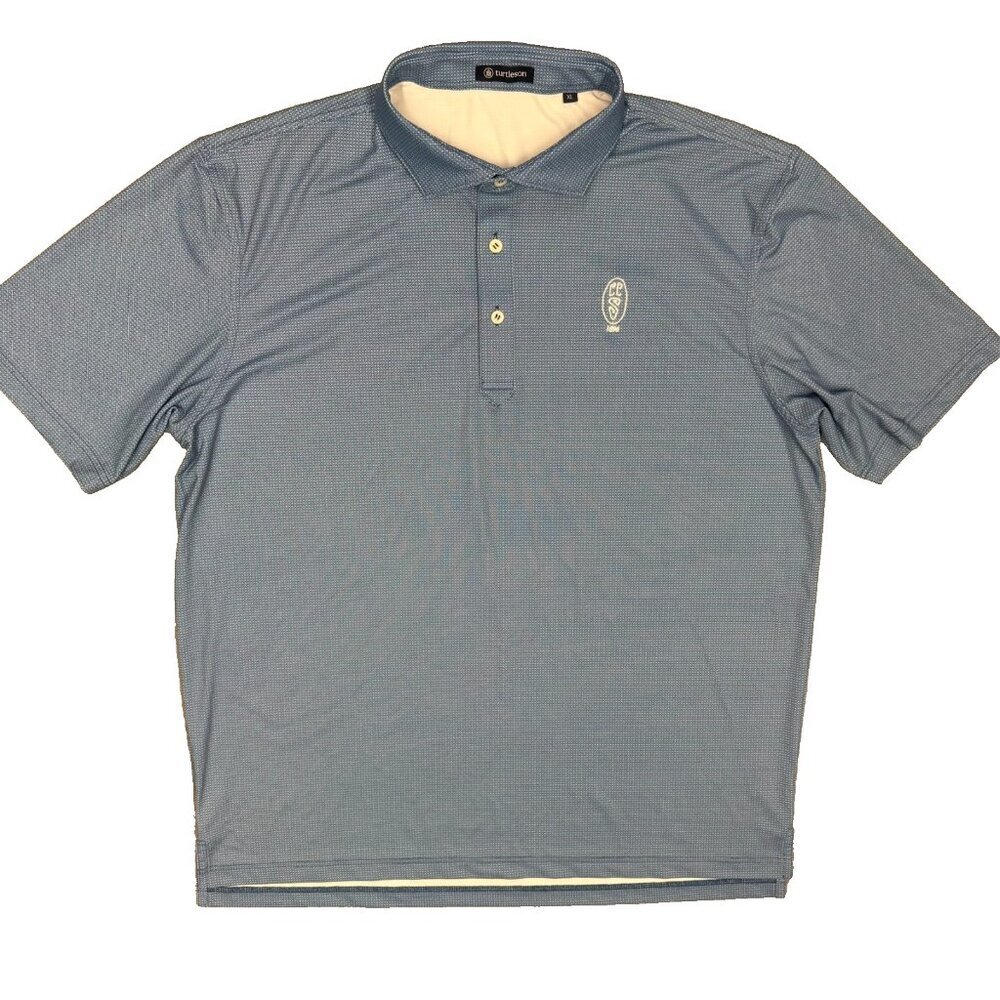 Turtleson Golf Shirt Scranton Country Club Polka Dot Polo Stretch Blue XL